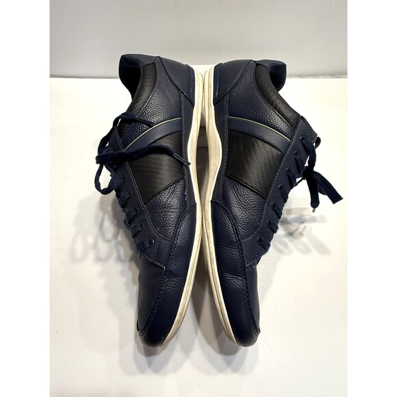 Lacoste Shoes Mens Size 13 Navy Blue Leather Low Top Casual Sneakers Gold Logo main image 6